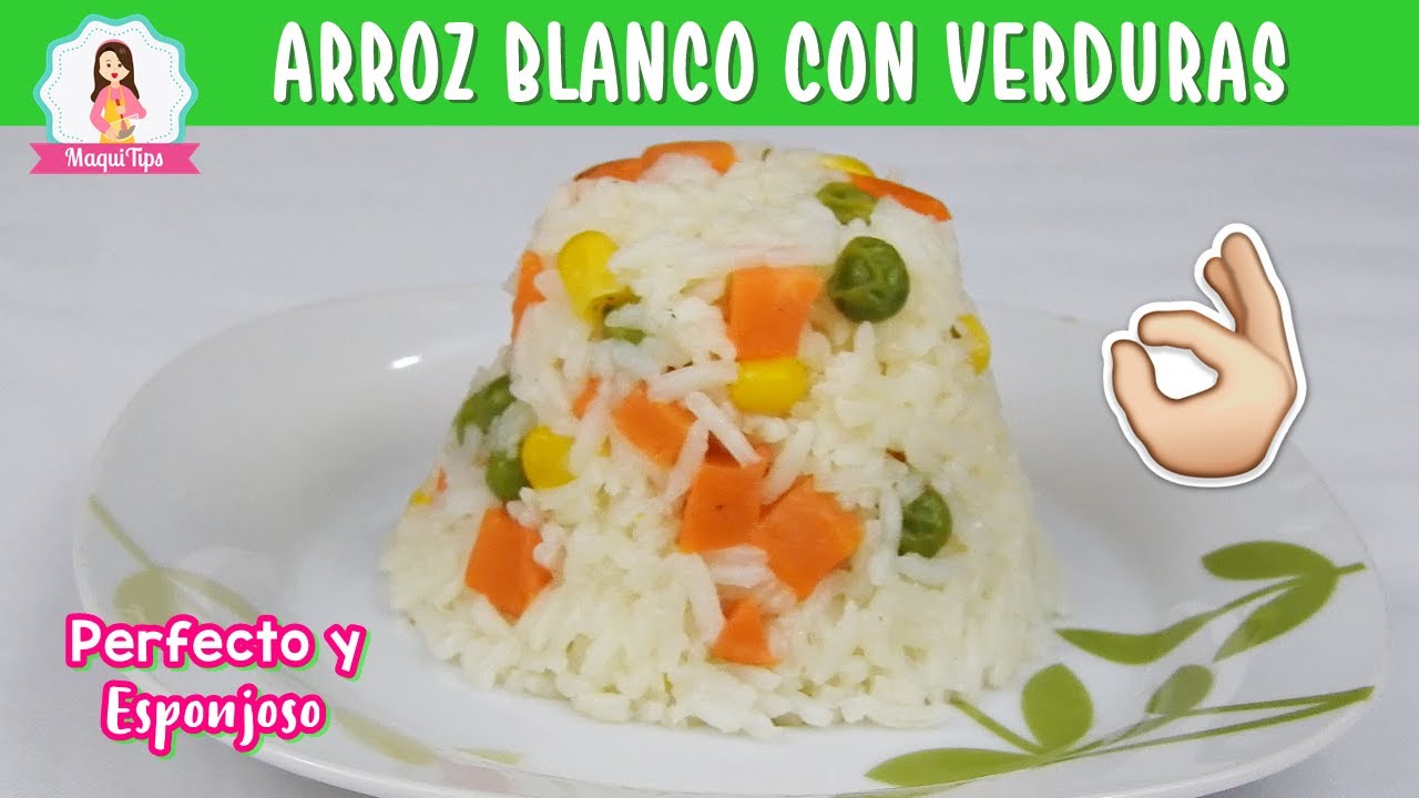 Como cocer Arroz Blanco con Verduras PERFECTO Y ESPONJOSO / Arroz a la jardinera / Arroz Blanco