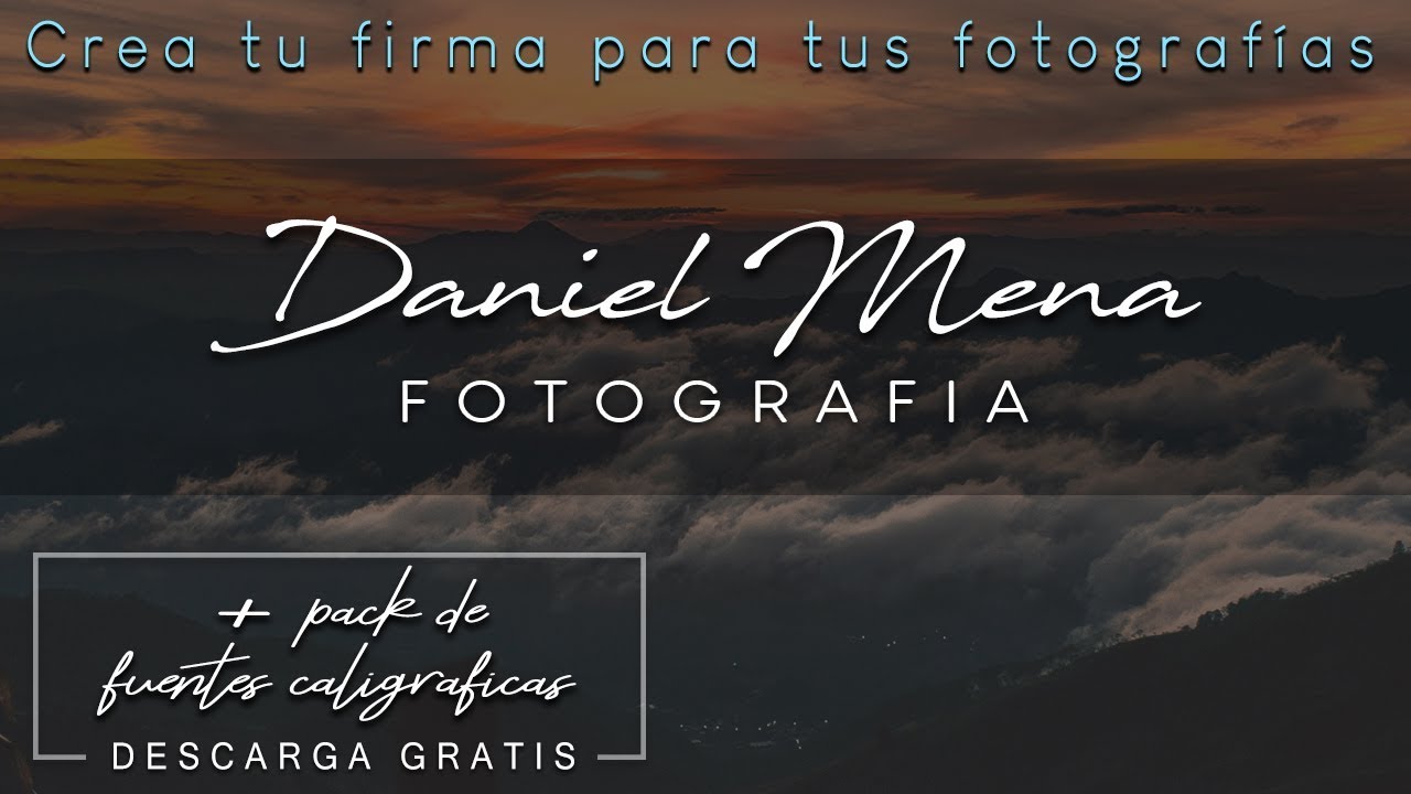 Como crear mi firma de fotografo + Descarga Gratis de fuentes | logo de fotografo con Photoshop