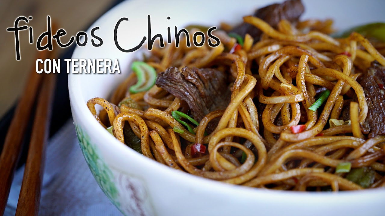 Fideos Chinos Fritos con Ternera (Lo Mein de ternera) - Chinese Beef Lo Mein l Kwan Homsai