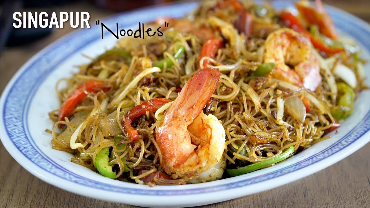 Singapur Noodles - Fideos de arroz salteados estilo Singapur
