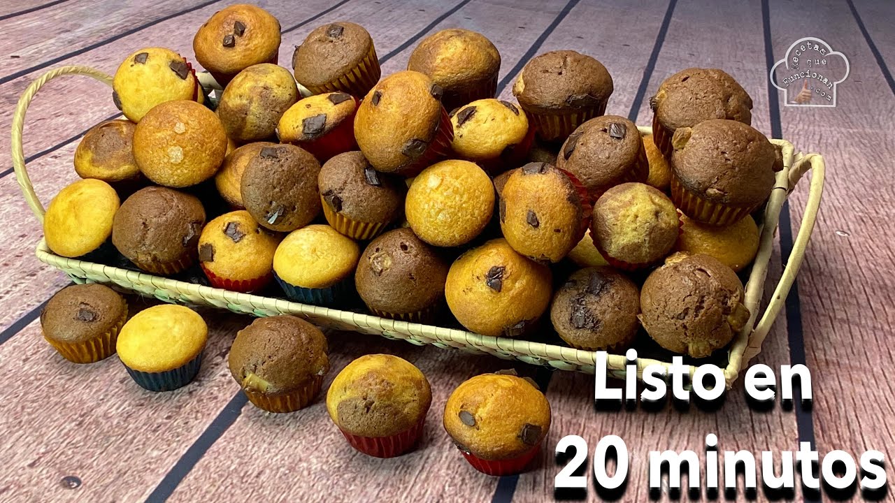 20 minutos para esta increible receta de Mini muffins o mini magdalenas!