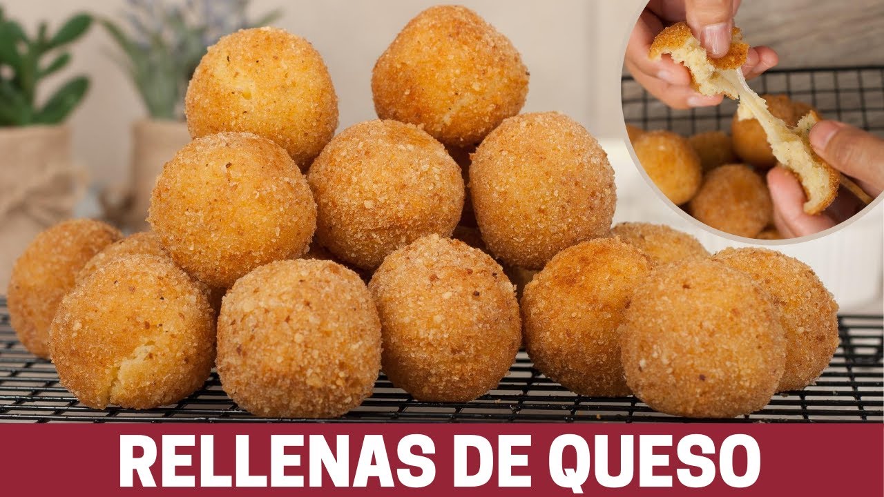 Croquetas de Papa rellenas de queso - Deliciosas Bolitas de Papa