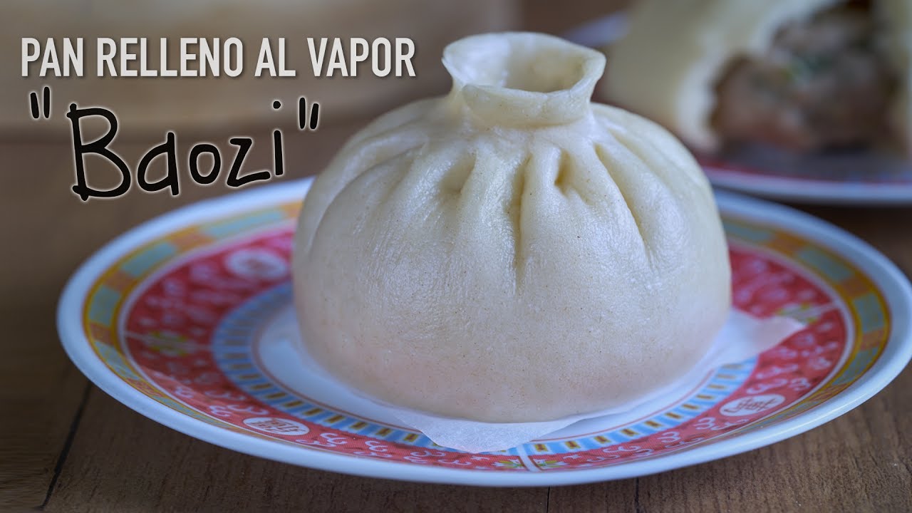 Pan relleno al vapor “Baozi” (包子) - Chinese Steamed Pork Buns Recipe