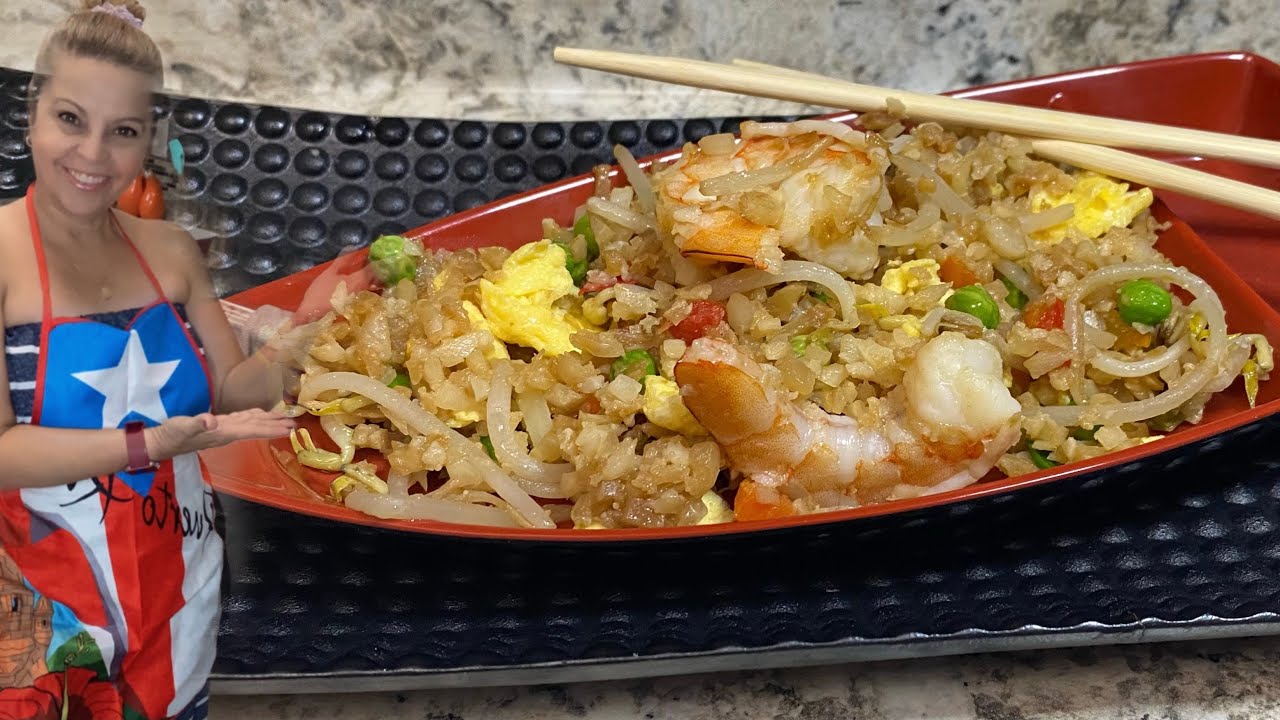 Arroz Frito de Coliflor ~ Cauliflower Fried Rice ~ Receta Facil De Arroz con Coliflor