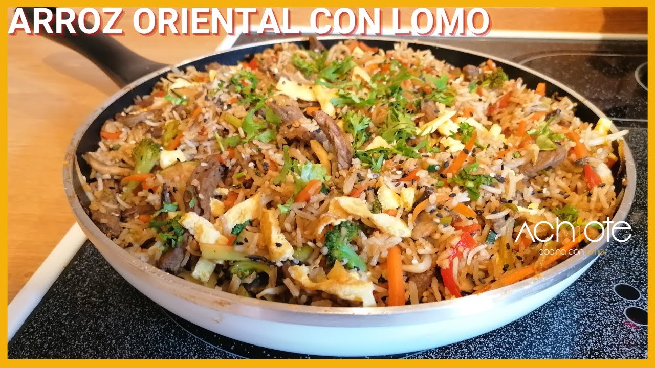 ARROZ ORIENTAL con CARNE de Res | Prepara un arroz oriental con lomo y muchas verduras saludables