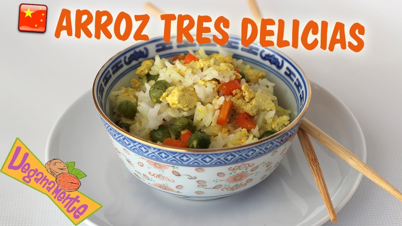 ARROZ TRES DELICIAS CON TOFU | Recetas Veganas | Veganamente