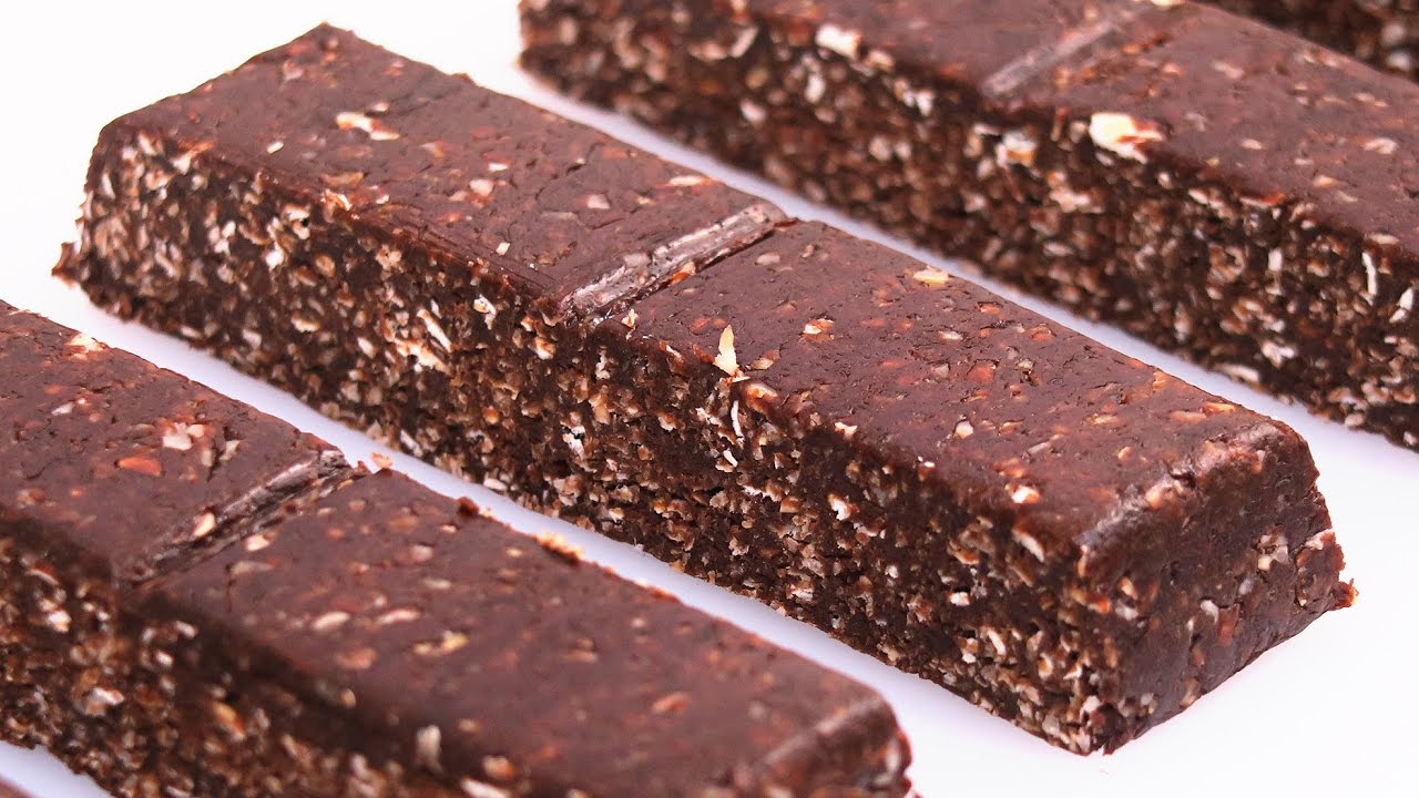 Barritas Proteicas Caseras de Chocolate sin Horno! | Receta Fitness Fácil y Rápida