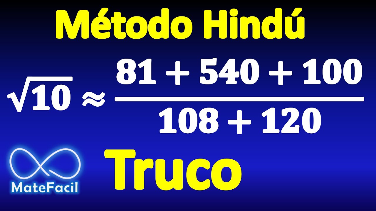 Cálculo fácil de una raíz cuadrada (Método hindú, Bakhshali) (Ejemplo 2)