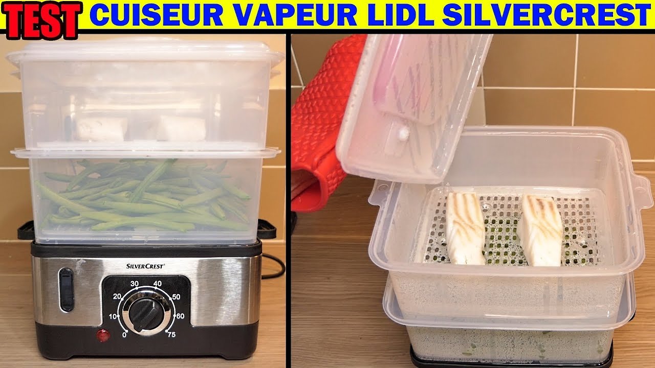 Cocedor eléctrico al vapor LIDL SILVERCREST SDG 950 C3 prueba - pescado y judías verdes