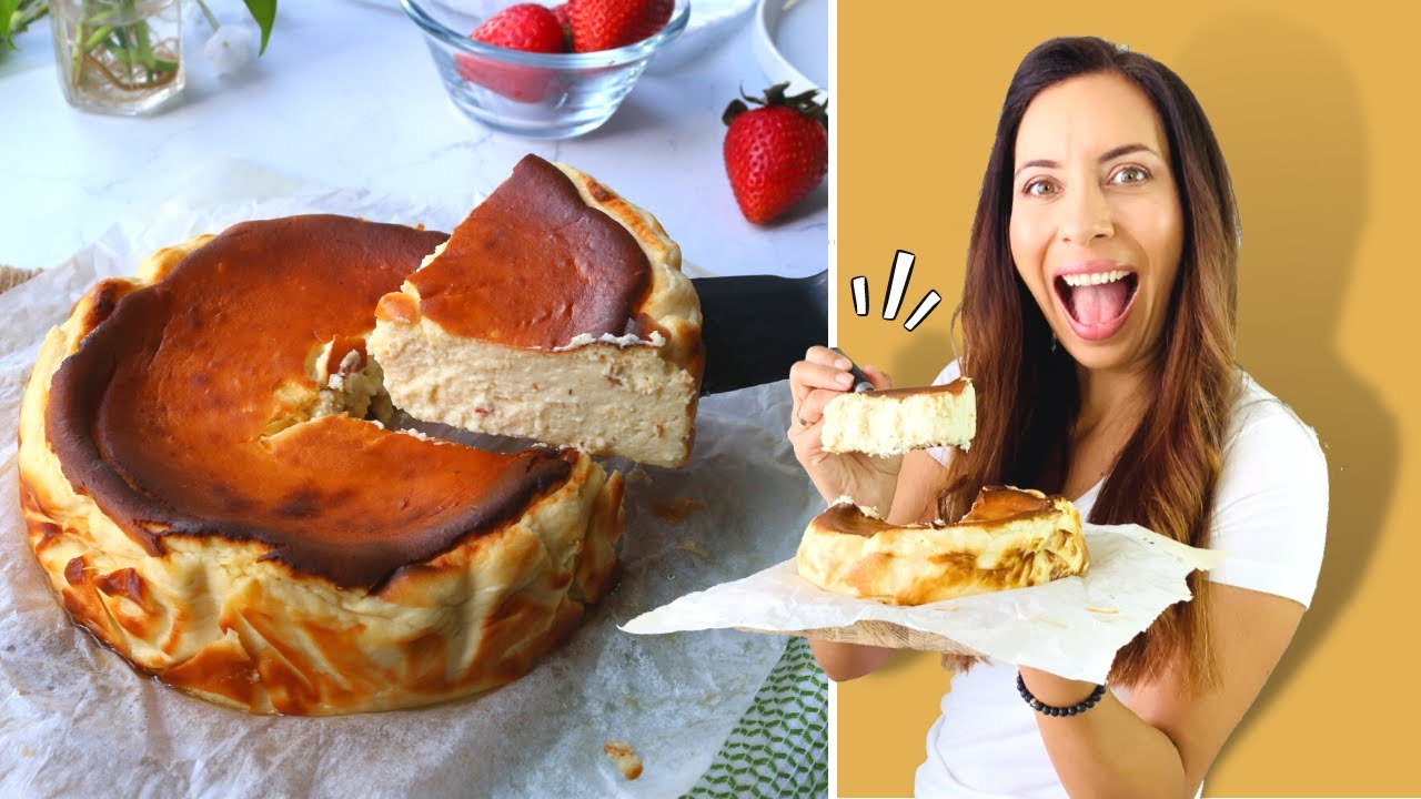 Cómo hacer Basque Burnt Cheesecake [5 ingredientes] Keto - Sin azúcar