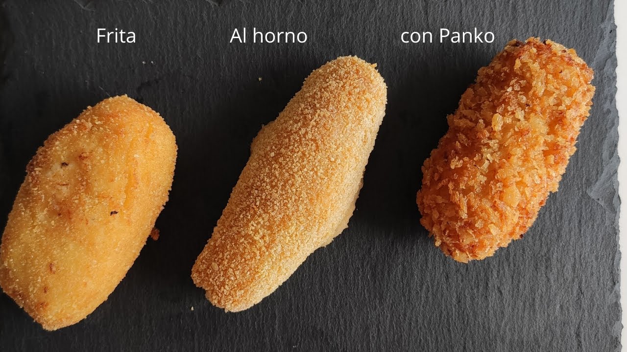 como hacer CROQUETAS de pavo al HORNO ?, fritas y con PANKO (3 texturas diferentes) ?