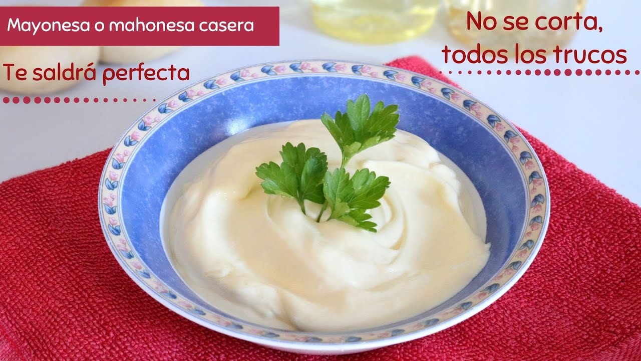 🔴 Como hacer salsa mayonesa o mahonesa casera, sin limón, sin que se corte. Saldrá a la 1ª