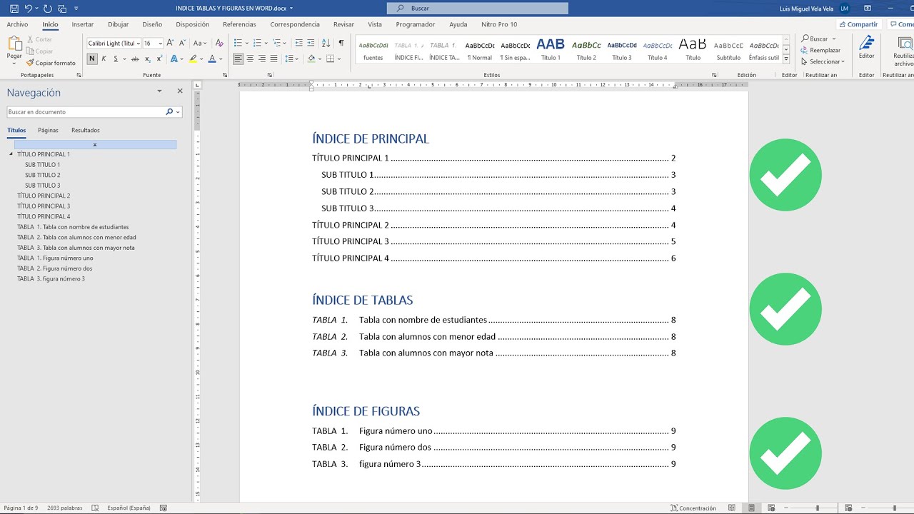 Como hacer un índice de tablas y figuras en WORD 2021