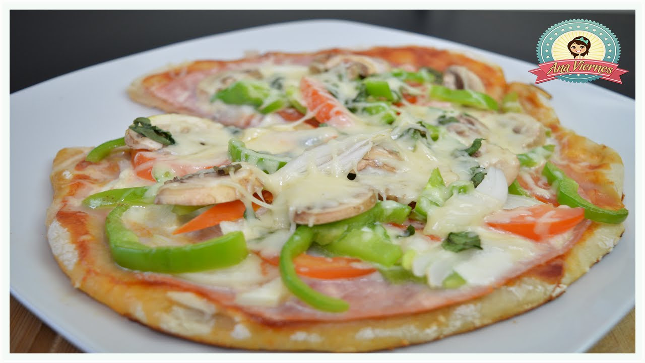 Como hacer una pizza sin horno | pizza de vegetales y pizza de jamón mozzarella|