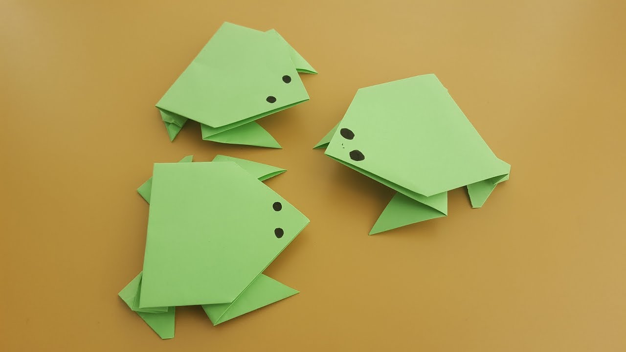 ??Cómo hacer una ? RANA ? SALTARINA de papel FÁCIL ✅ | Ranas de Origami