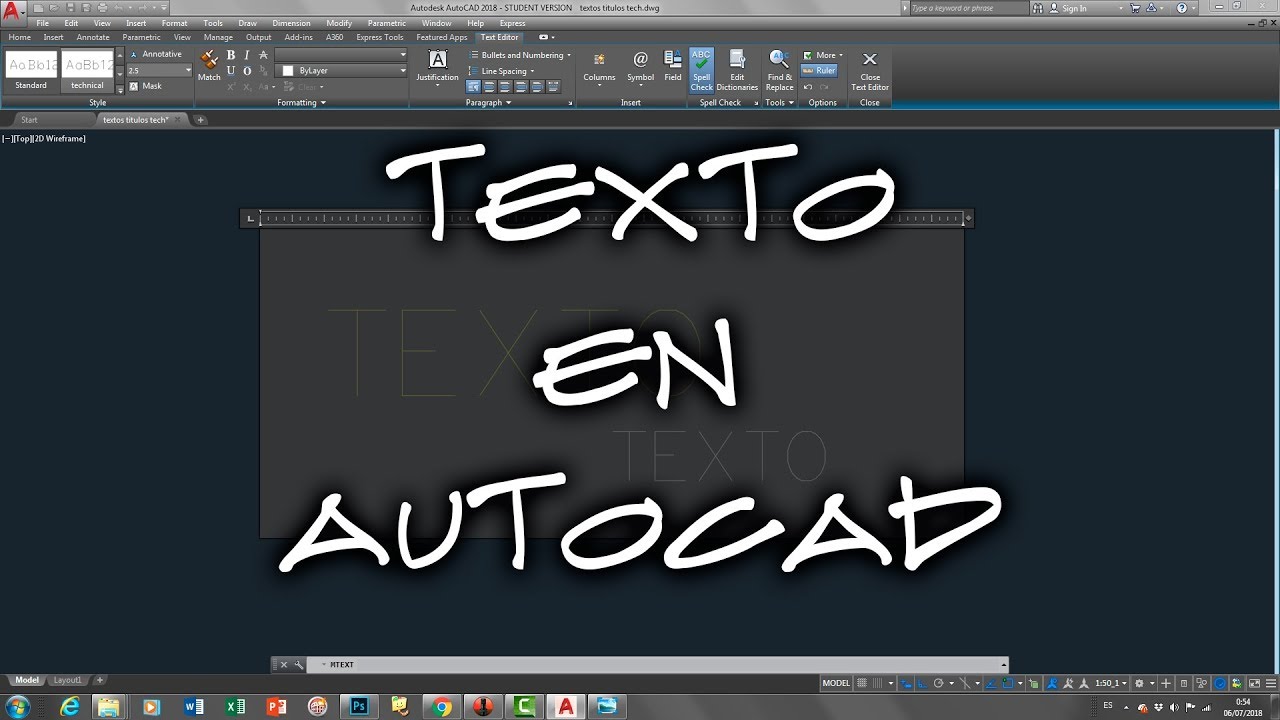 Creación y edición de textos en AutoCAD - textstyle / text