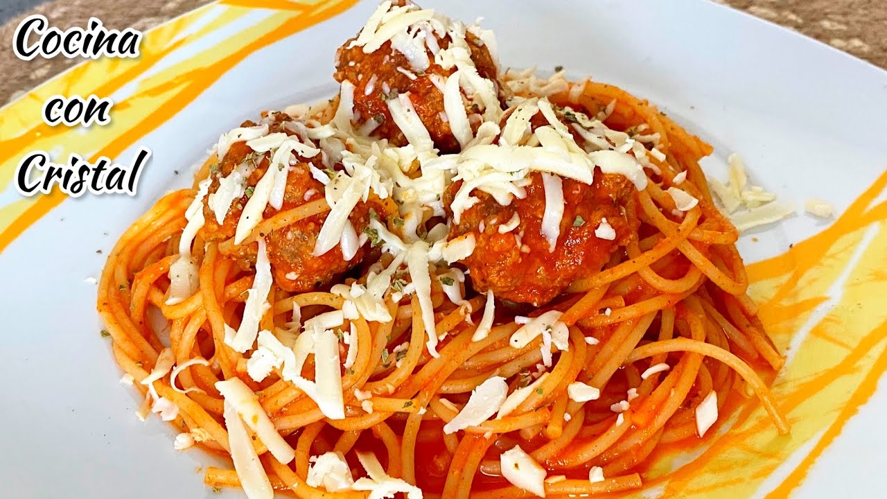 Espagueti con albóndigas fácil y delicioso