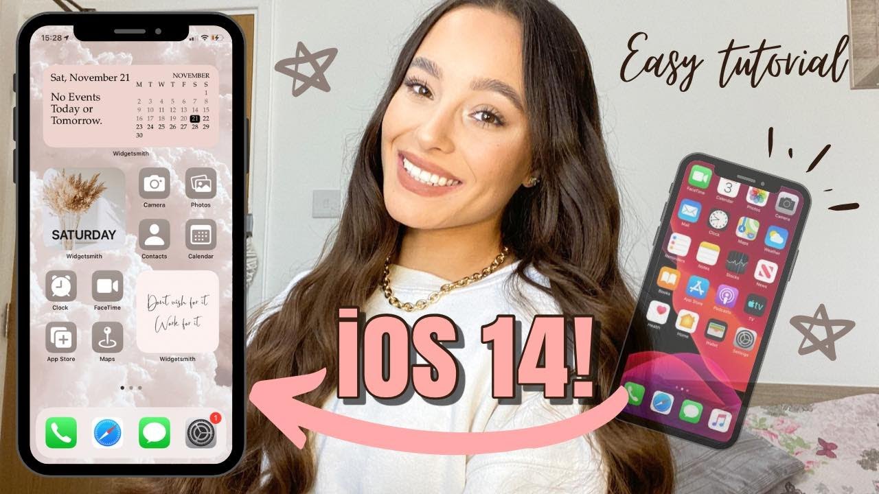 HOW TO CUSTOMIZE YOUR IPHONE WITH iOS 14 * iOS 14* TUTORIAL aesthetic | quick + easy | step by step