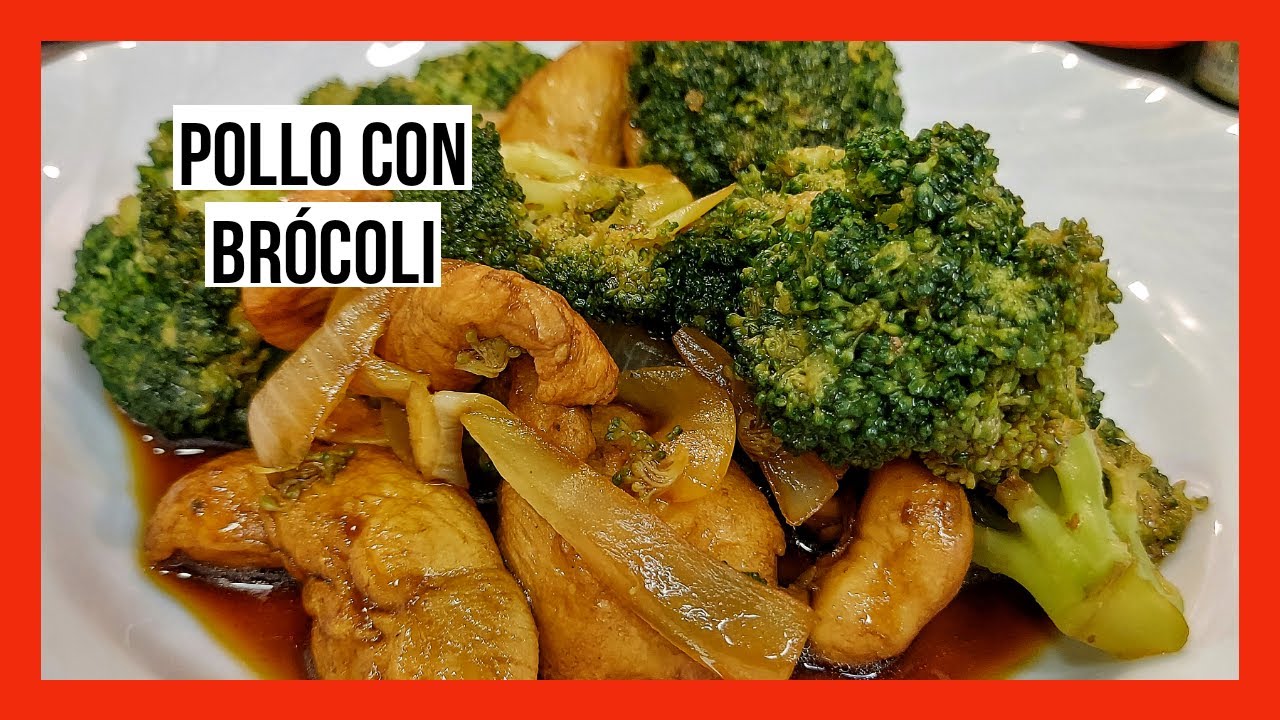 POLLO CON BRÓCOLI ESTILO CHINO. COMIDA CHINA.