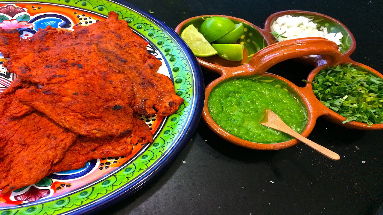 Receta de carne enchilada o carne adobada para hacer tacos
