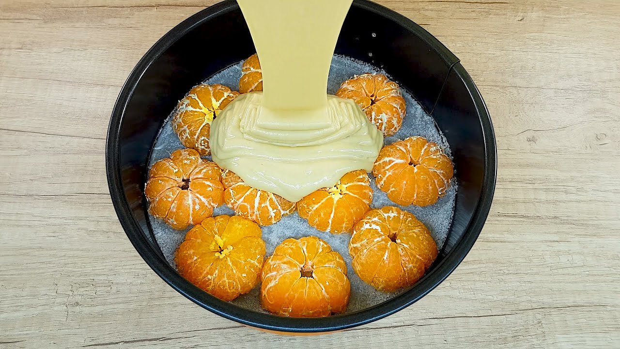 receta rápida de bizcocho de mandarina, bizcocho muy fácil y delicioso #008