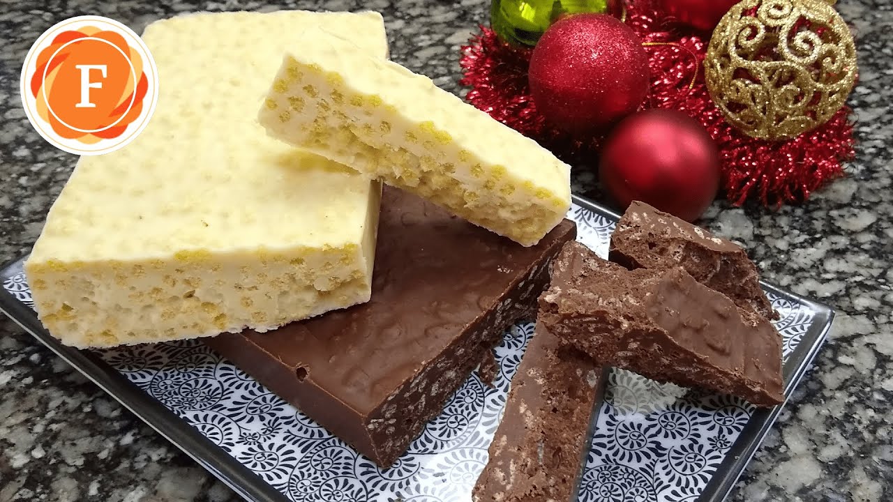 Turrón de chocolate y Arroz inflado, delicioso y crocante! - Especial de Navidad || Feather Sweets