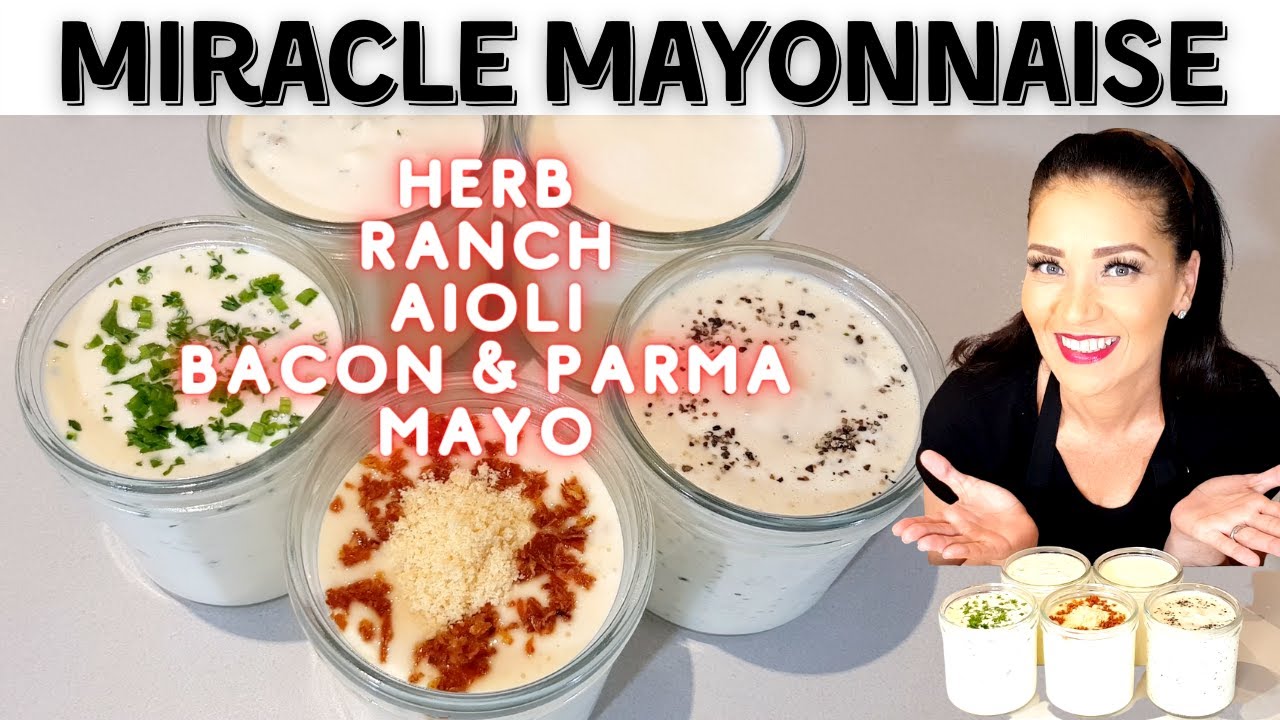 5 Keto Miracle Mayonnaise Recipes | Mayo, Herb, Ranch, Bacon Parmesan, Garlic Aioli