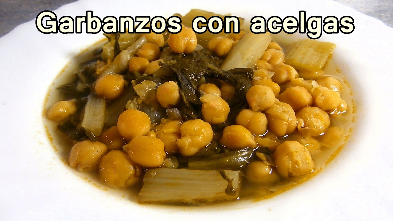 GARBANZOS CON ACELGAS SALUDABLES - Recetas de Comida Sana Vegetariana y Nutritiva de hacer en casa