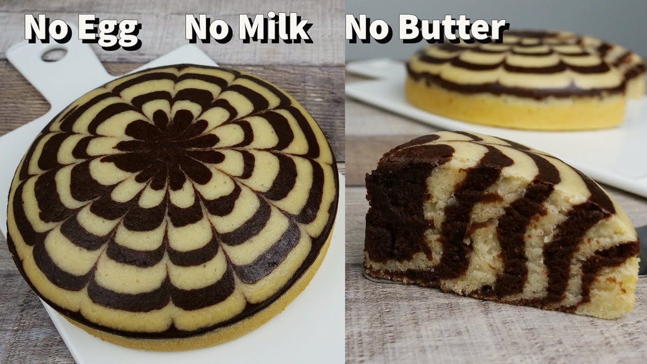 Super Moist Marble Cake | Vanilla Chocolate Cake | No Egg No Milk No Butter Cake.