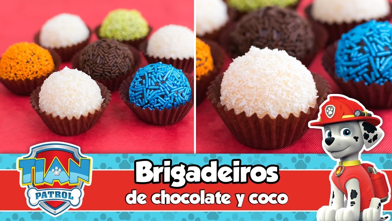 BRIGADEIROS de chocolate y coco | Mesa dulce de Tián | PAW PATROL