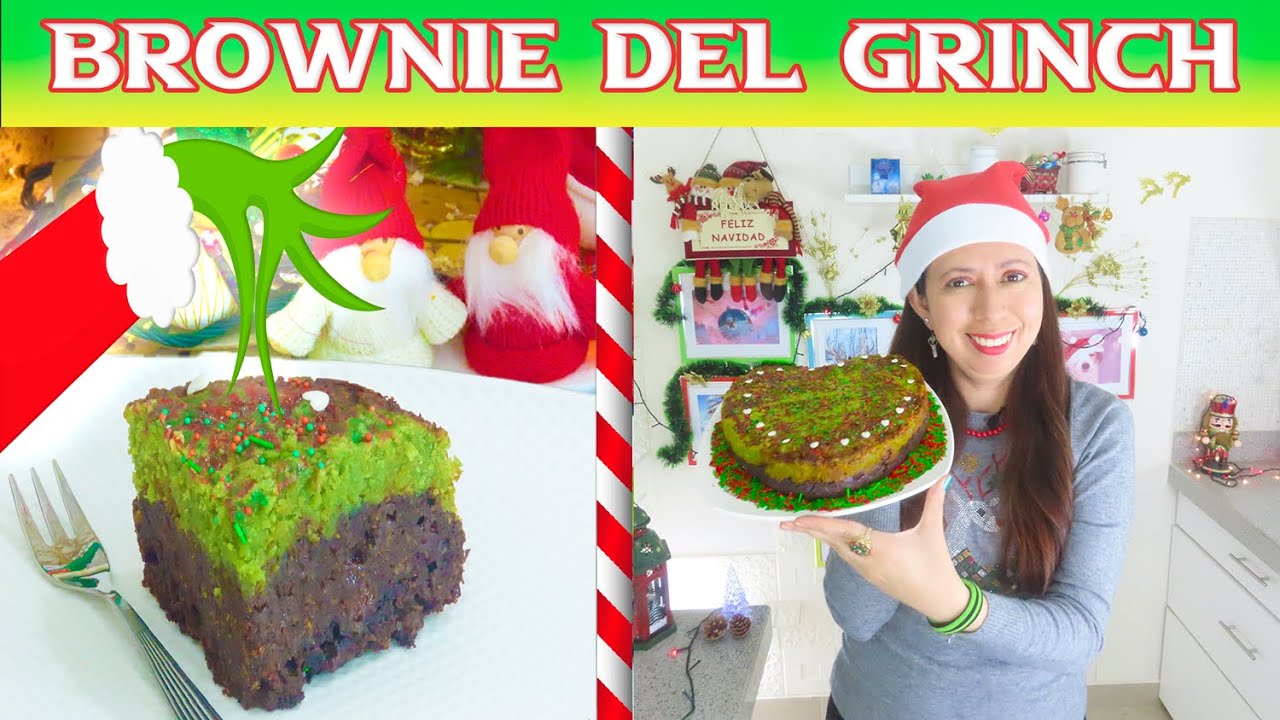 👽🎂🎄BROWNIE DEL GRINCH BROWNIE de Chocolate sin HARINA sin GLUTEN | Especial de Navidad 🎁 ELI FOOD 💚