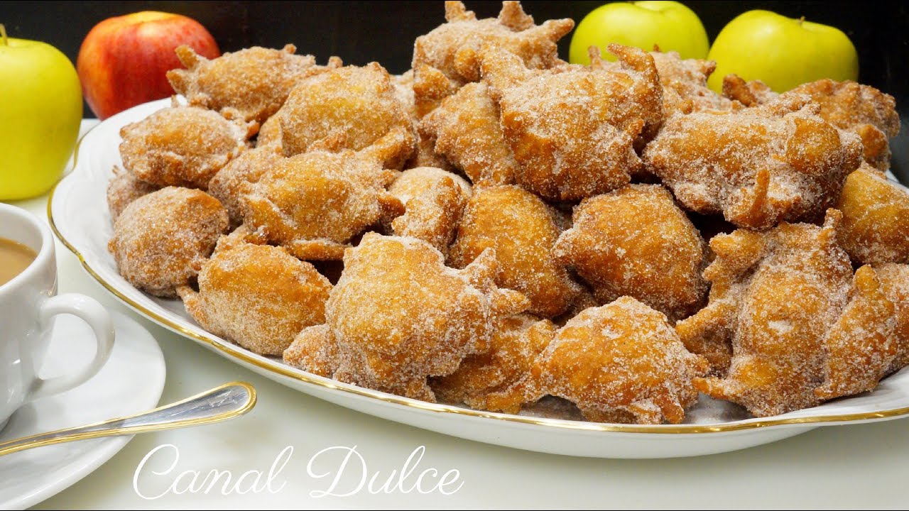 BUÑUELOS DE MANZANA RECETA FÁCIL RÁPIDA Y SIN GRAMOS Y SIN TAZAS | QUICK AND EASY APPLE FRUITS