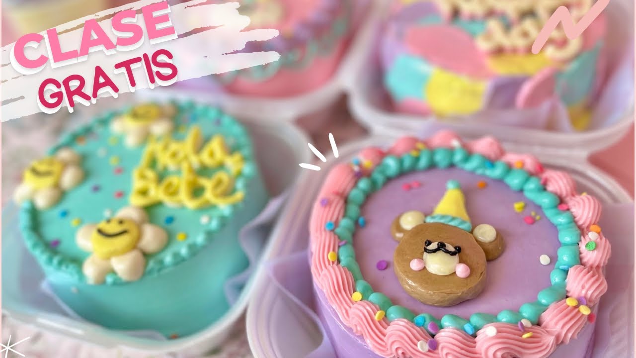 🌈 Clase GRATIS de Decoración de pasteles coreanos 🎂 LUNCHBOX CAKE 🤑 CLASE para HACER PASTELES MINI