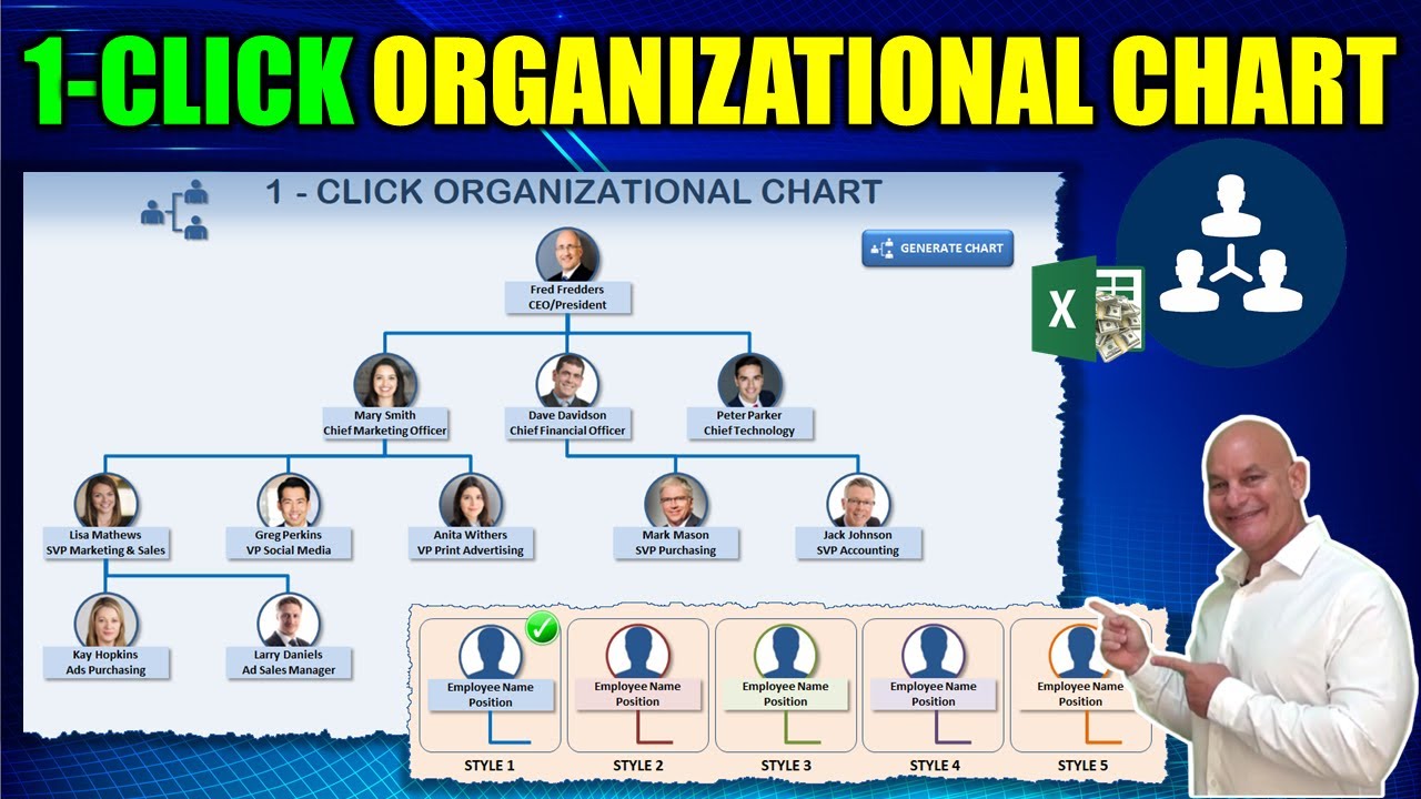 Cómo crear un organigrama en 1 clic en Excel [Clase magistral + Descarga gratuita]