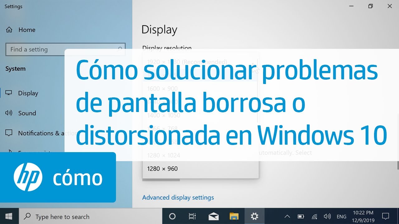 Cómo solucionar problemas de pantalla borrosa o distorsionada en Windows 10 | Equipos HP @HPSupport