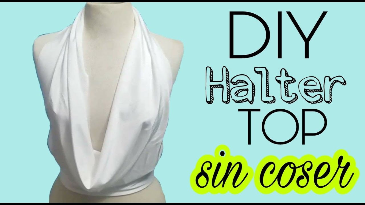 Como un hacer crop top sin coser / blusa halter | Katirya Rodriguez