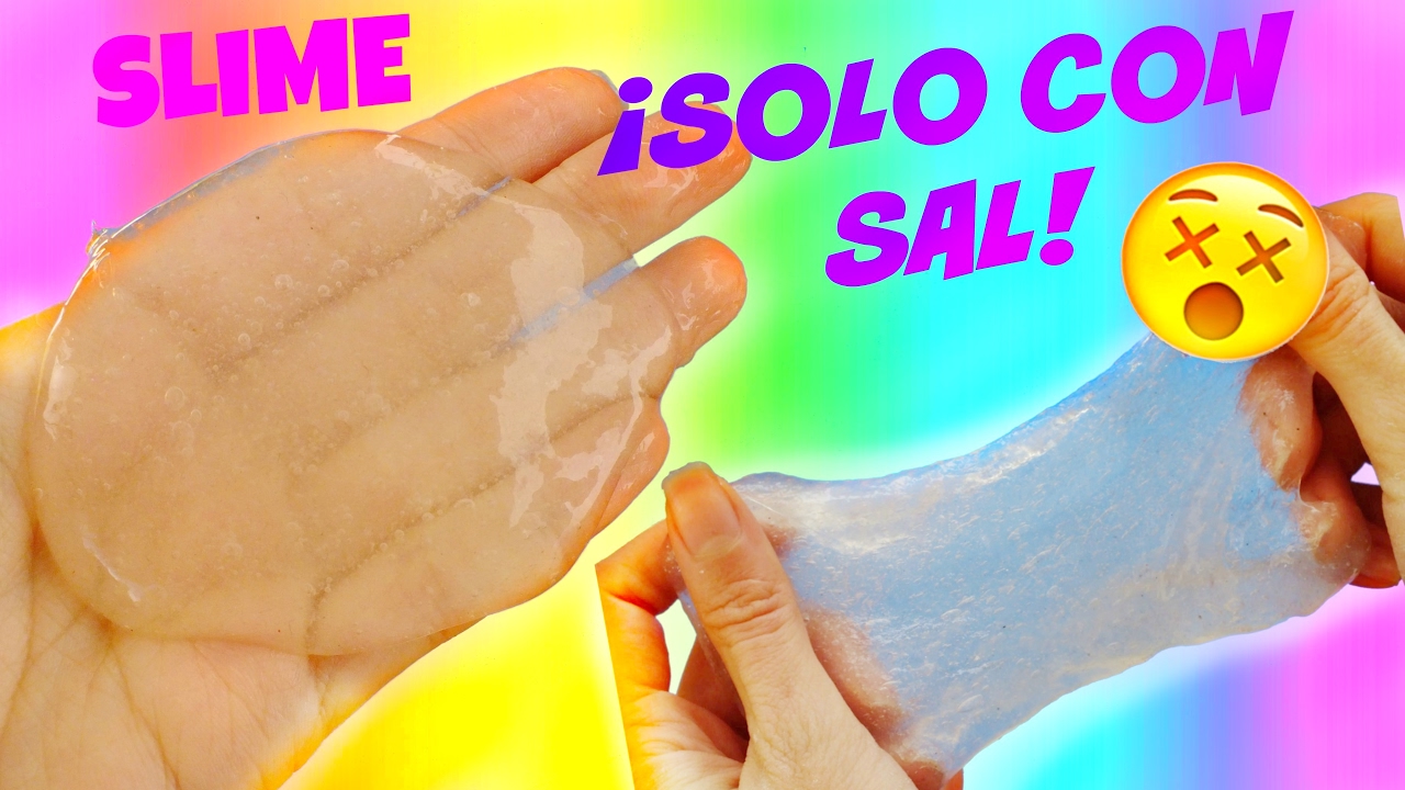 Haz SLIME solo con pegamento y sal | SLIME CRISTAL - TRANSPARENTE