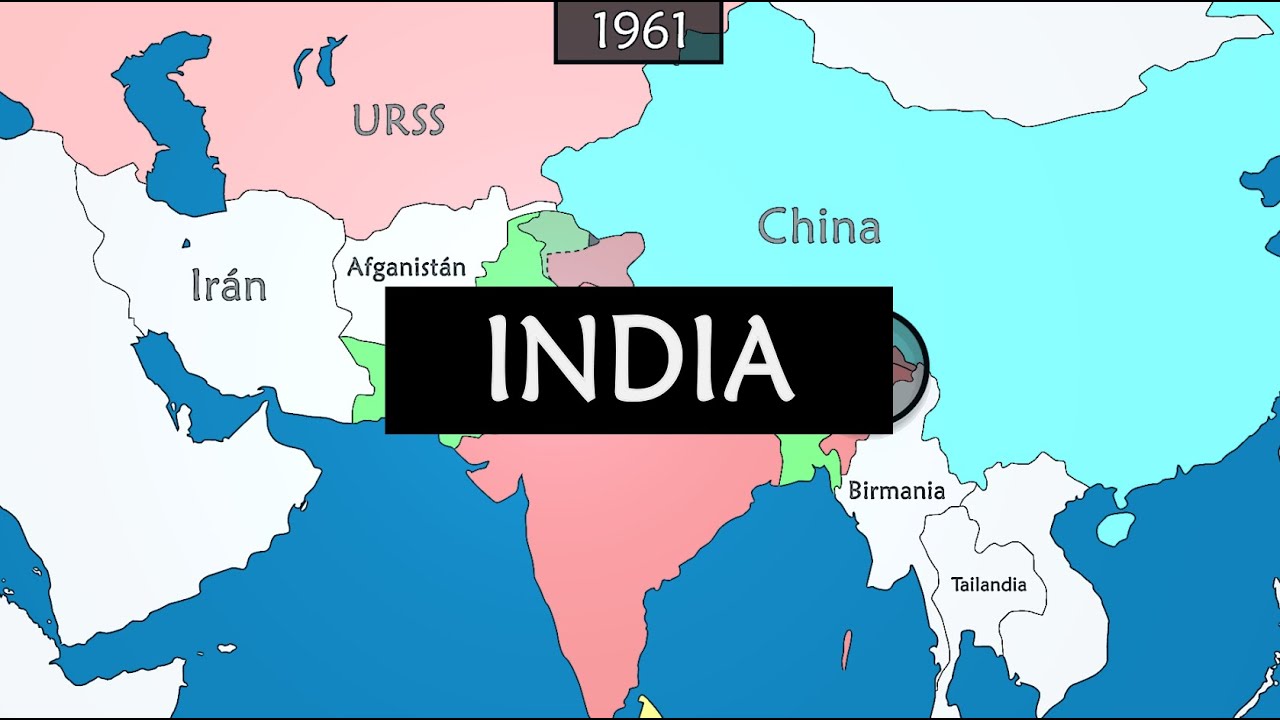 India - Resumen en mapas de la historia de la India desde 1900