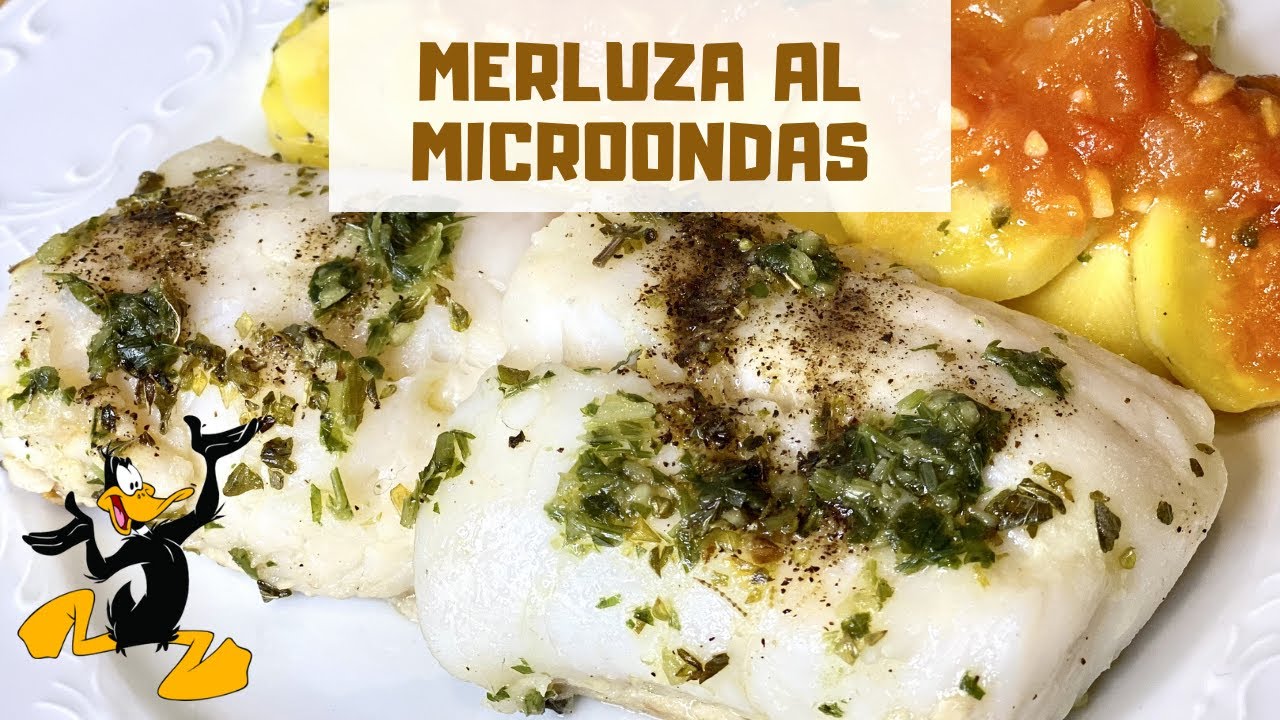 Merluza al Microondas con Patatas, Ajo y Perejil 🤤 ¡RECETA DE MERLUZA!