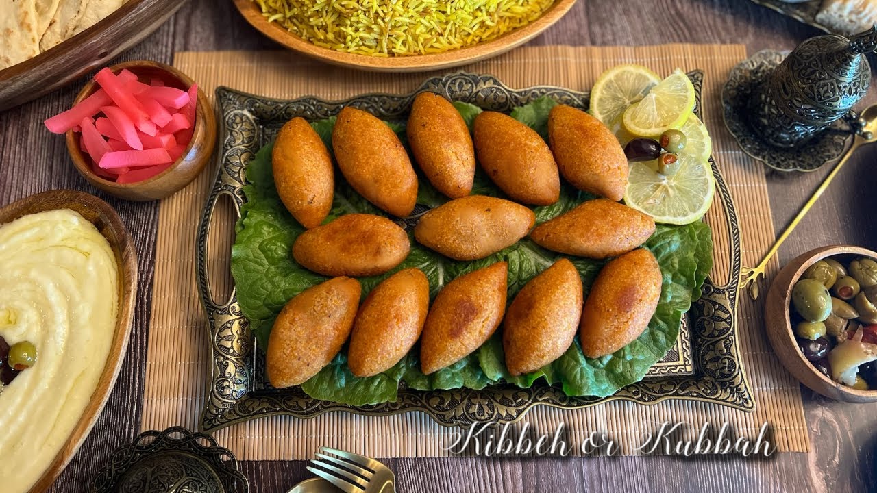 Middle Eastern Kibbeh or Kubbah with a Delicious Garlic Dipping Sauce: MULTI LANGUAGE SUBTITLES