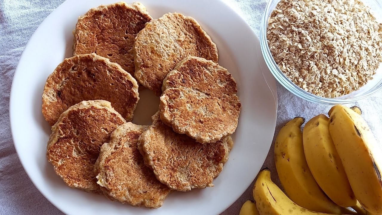 PANCAKE de AVENA y BANANA Sin huevo sin lácteos Veganos Saludables Recetas de Gri 【 2023