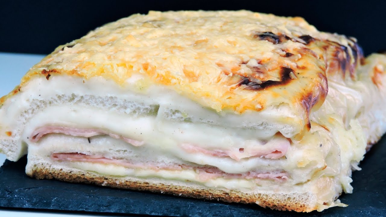 Pastel de jamón y queso (pastel de sándwich gratinado)