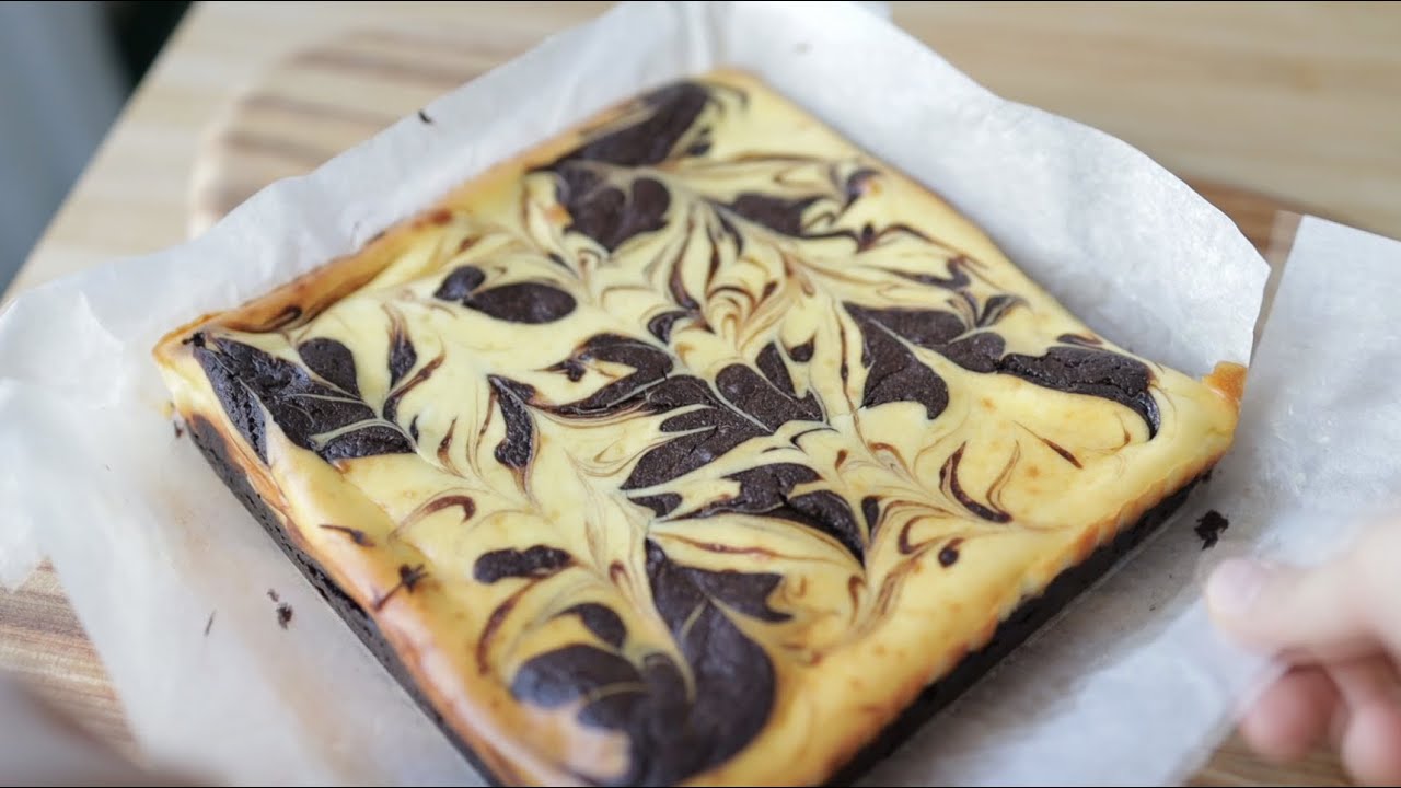 Receta de brownie de pastel de queso de mármol