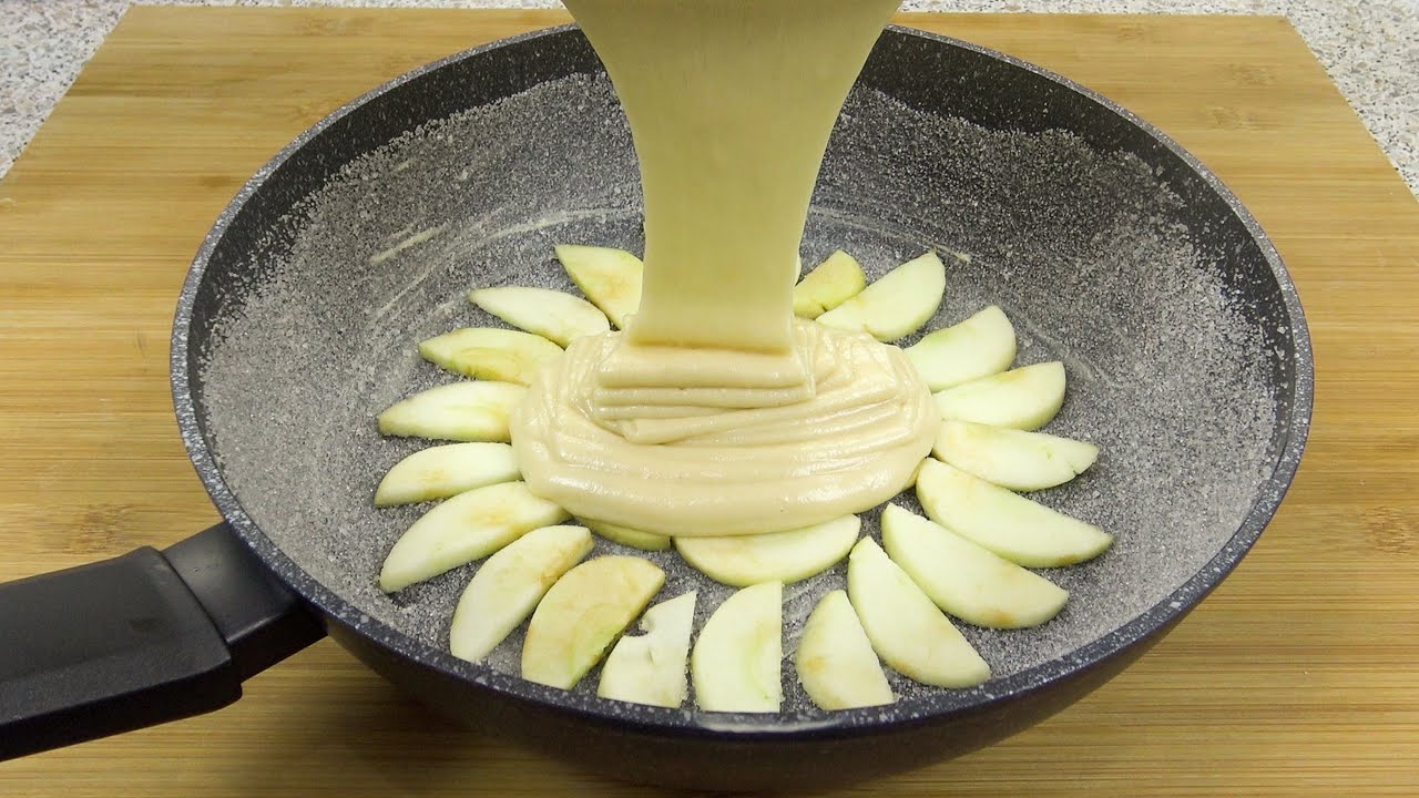 Receta de tarta de manzana para sartén rápida y fácil, receta rápida de tarta de manzana en su hogar