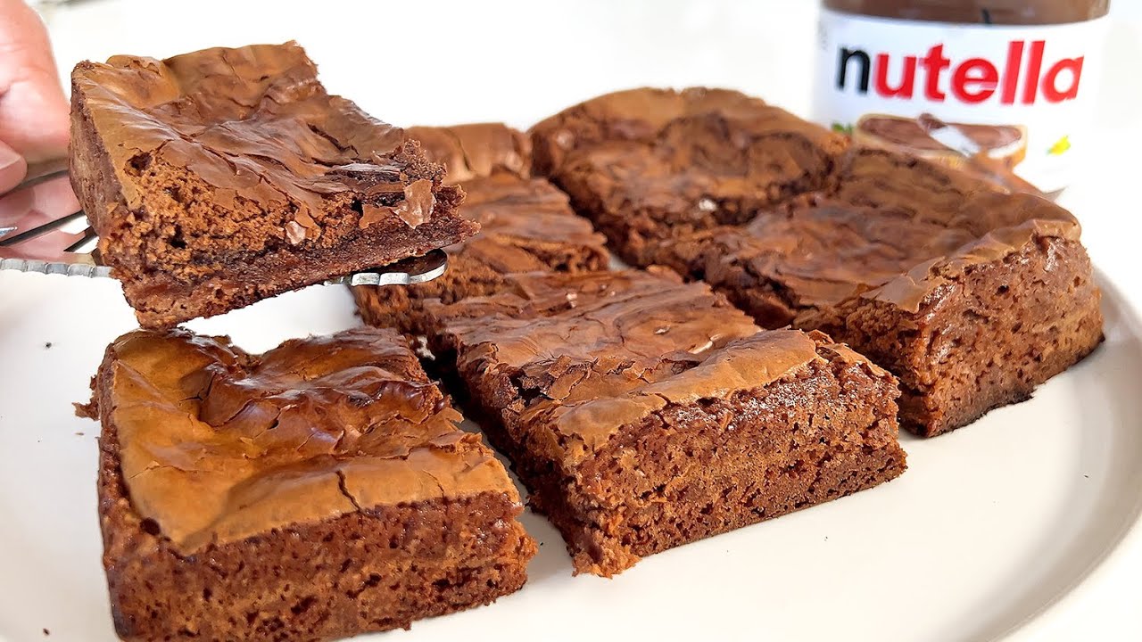 🔥🔥🔥 Receta fácil de brownie de Nutella / Recetas de Nutella / Brownie de Nutella / Postre fácil