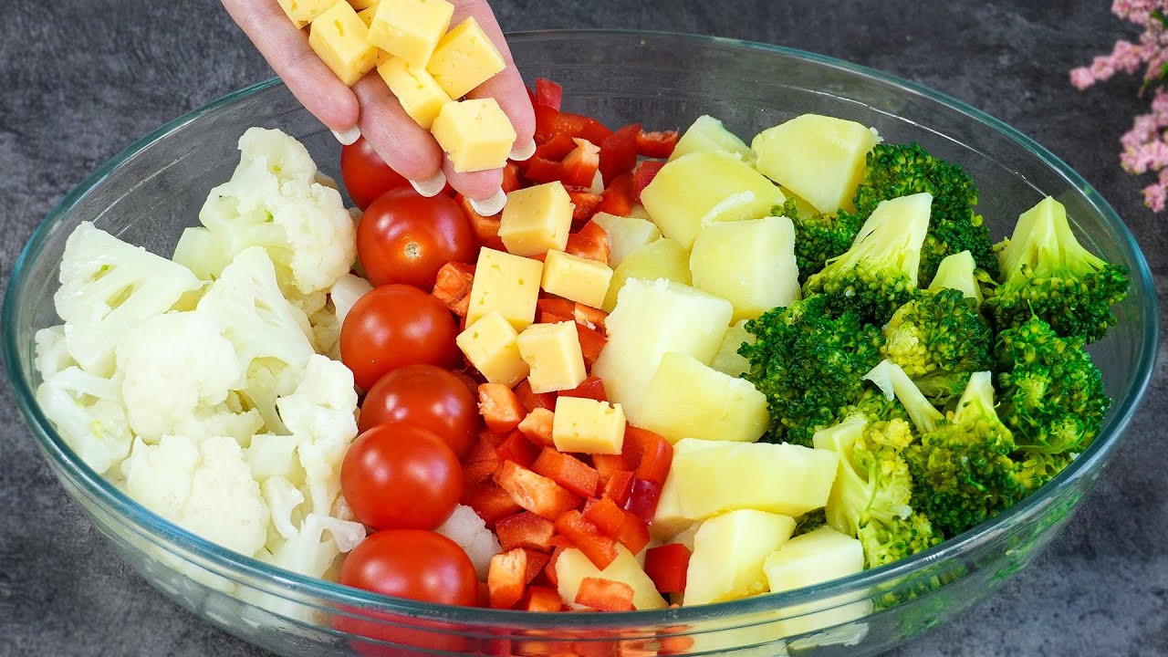 ¡Simplemente mezcle coliflor y brócoli! ¡Hago esta deliciosa cazuela de verduras todos los días!