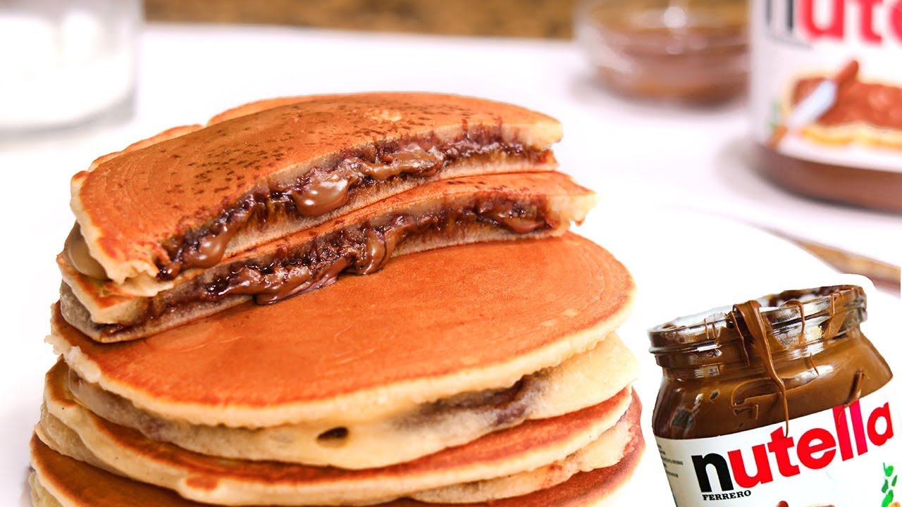 Tortitas Americanas Rellenas de Nutella | Hot Cakes | Pancakes