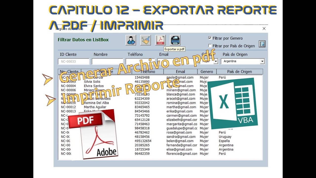 1️⃣2️⃣➖✅EXPORTAR REPORTE A PDF E IMPRIMIR REPORTE ▶️ EXCEL - VBA (VISUAL BASIC PARA APLICACIONES)🟩