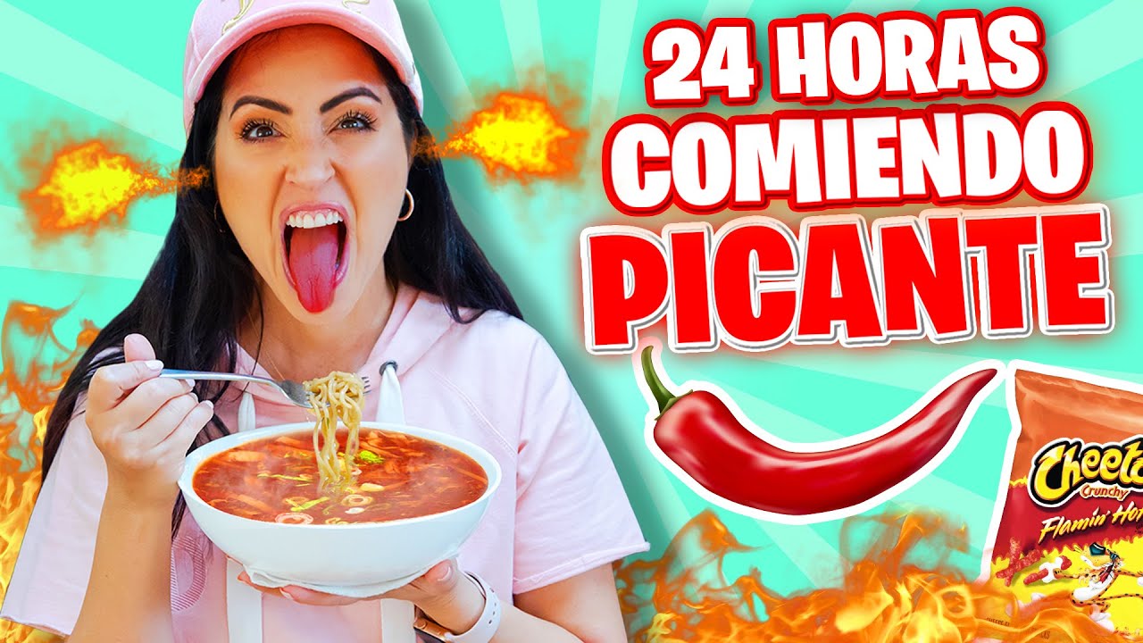 24 HORAS COMIENDO PICANTE 😱 RETO 1 Dia Comiendo por SABORES Sandra Cires Art 🔥 Eating Spicy Food