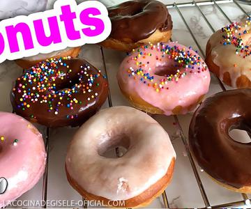 Como hacer donas 🍩 Receta Infalible! Deliciosas Donuts y glaseado fácil en 1 minuto